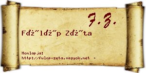 Fülöp Zéta névjegykártya